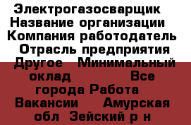 Электрогазосварщик › Название организации ­ Компания-работодатель › Отрасль предприятия ­ Другое › Минимальный оклад ­ 15 000 - Все города Работа » Вакансии   . Амурская обл.,Зейский р-н